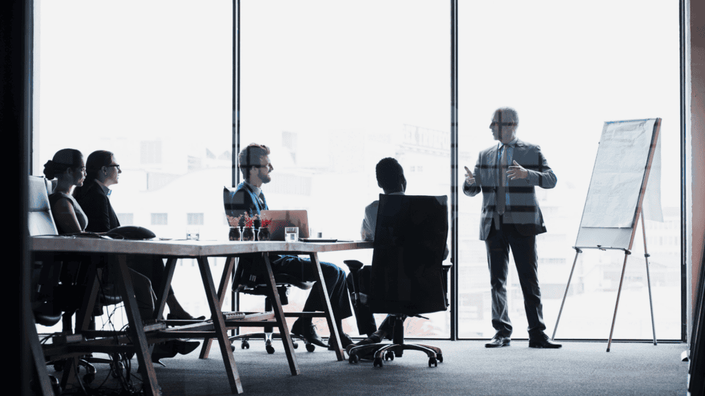 Man giving sales presentation